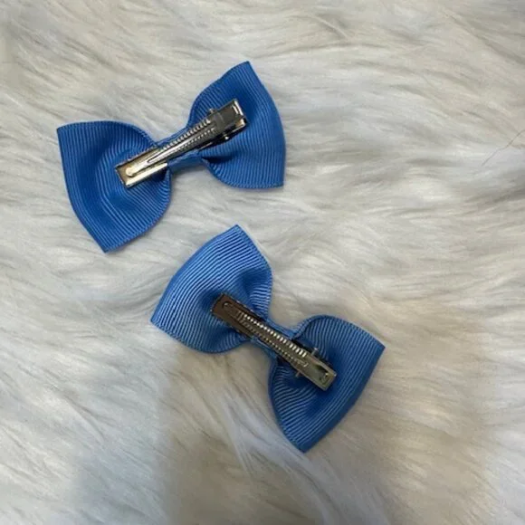 SET of 3" Antique Blue Bow Tie Bows 7721 Handmade NWT Boutique - Picture 2 of 2